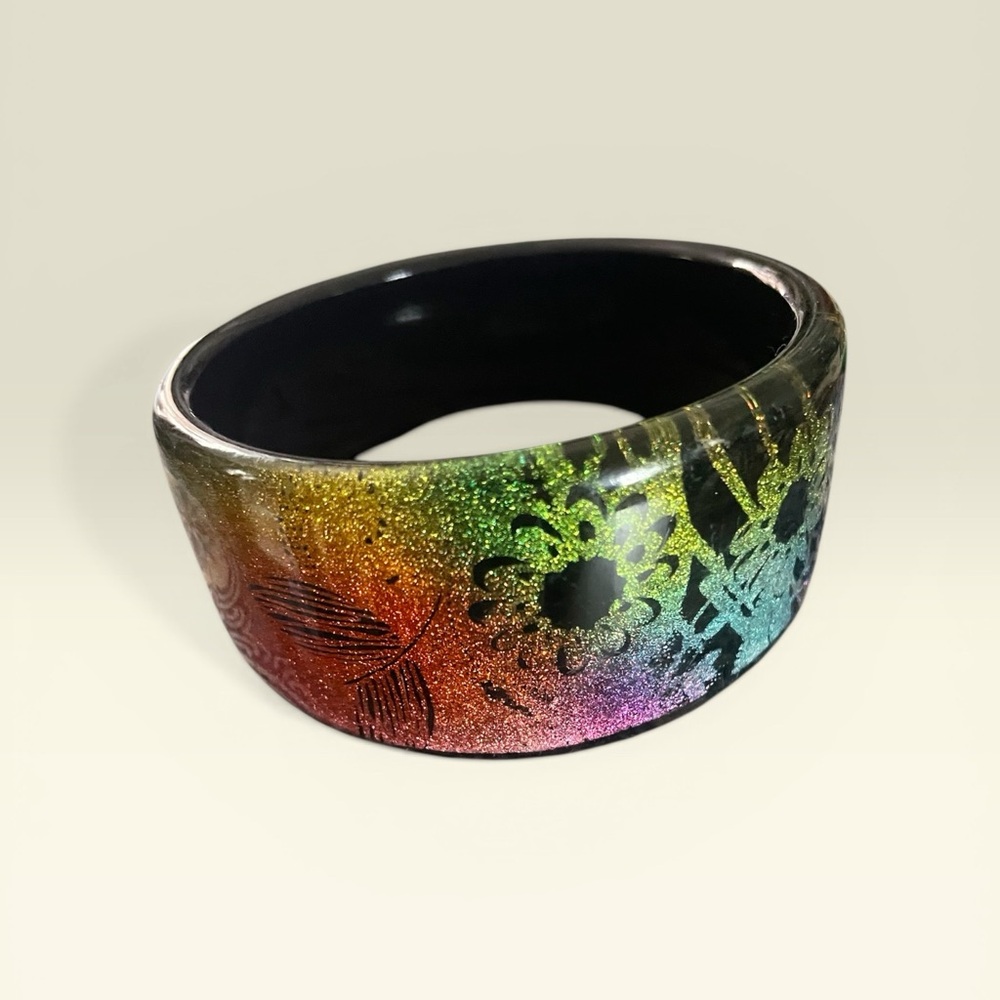 Multicolor Glitter Bangle Bracelet
